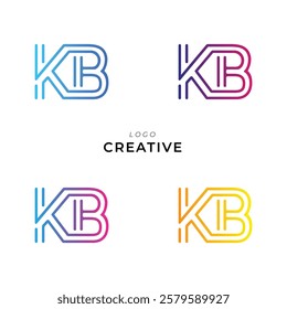 KB Creative Latter Logo Design. Monogram Design. By Custom Branding Logo. Creative Logo Design. Vector illustration. Modern Design. Logo Template.