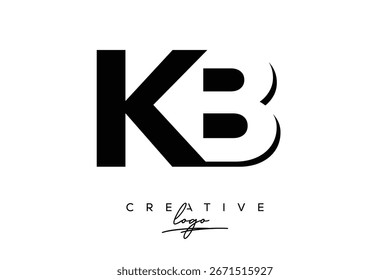 Logotipo creativo minimalista de KB de espacio negativo más tarde con monograma moderno para marca y logotipo de marca comercial con letras iniciales Diseño de logotipo para marca.