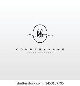 KB handwriting initial logo template vector.