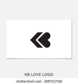 KB HEART OR KB LOVE LOGO DESIGN VECTOR