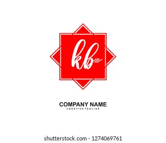 KB Initial Handwriting Logo Template Vector