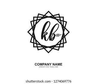 KB Initial Handwriting Logo Template Vector