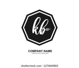 KB Initial Handwriting Logo Template Vector