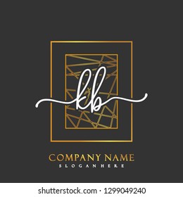 KB Initial Handwriting logo template vector