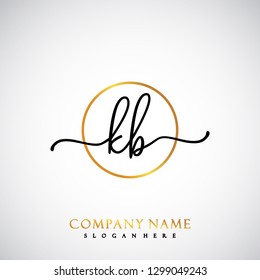 KB Initial Handwriting logo template vector