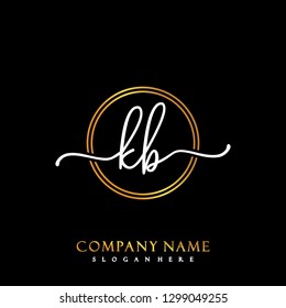 KB Initial Handwriting logo template vector