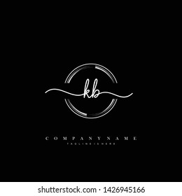 KB initial handwriting logo template vector