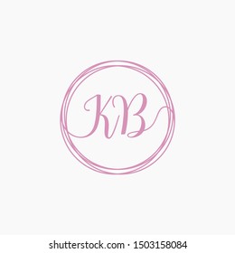 KB Initial Handwriting logo template, Creative fashion logo design, couple concept -vector