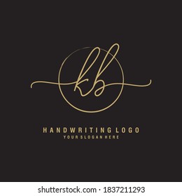 KB Initial handwriting logo template vector