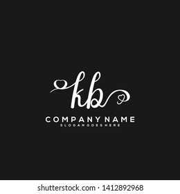KB Initial handwriting logo vector 