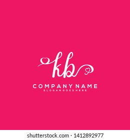 KB Initial handwriting logo vector 