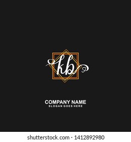 KB Initial handwriting logo vector 