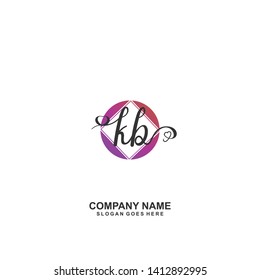 KB Initial handwriting logo vector 