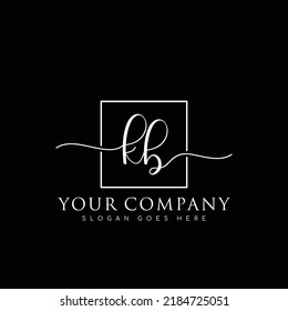 KB Initial handwriting minimalist logo vector