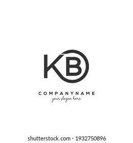 KB Initial letter logo inside circle shape inside rounded black monogram