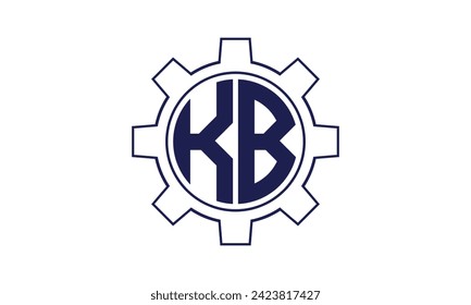 Plantilla de vector de diseño del logotipo del círculo mecánico de la letra inicial de KB. industrial, ingeniería, servicios, marca de palabras, marca de letras, monograma, construcción, empresa, empresa, empresa, comercial, geométrica