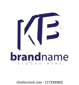 KB initial letter with negative space logo icon vector template