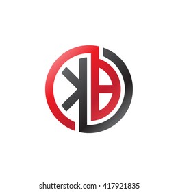KB initial letters looping linked circle logo black red