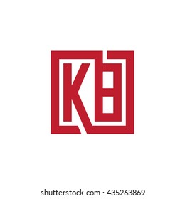 KB initial letters looping linked square logo red