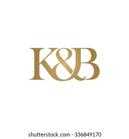K&B Initial logo. Ampersand monogram golden logo