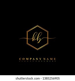 KB Initial luxury handwriting logo vector