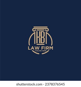 KB initial monogram for law firm with creative circle line