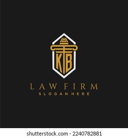KB initial monogram logo for lawfirm with pillar in creative polygon design