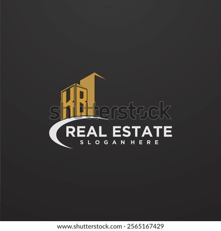 KB initial monogram logo for real estate with building style