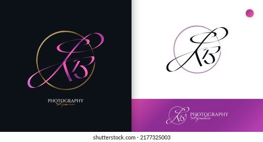 KB Initial Signature Logo Design with Elegant and Minimalist Handwriting Style. Initial K and B Logo Design for Wedding, Fashion, Jewelry, Boutique and Business Brand Identity
