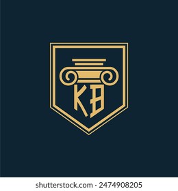 KB Initials Law Firm Logo Lawyer logo with creative law element