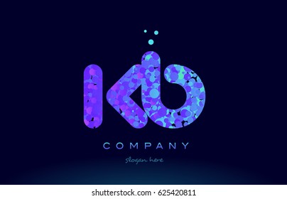 kb k b alphabet pink blue bubble circle dots creative letter company logo vector icon design template