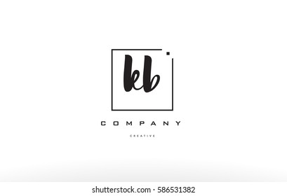 kb k b hand writing written black white alphabet company letter logo square background small lowercase design creative vector icon template 