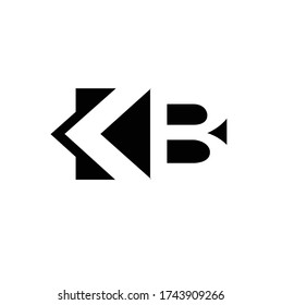 KB or K B letter alphabet logo design in vector format.