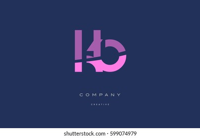 kb k b  pink blue pastel modern abstract alphabet company logo design vector icon template 