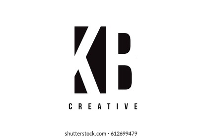 KB K B White Letter Logo Design with Black Square Vector Illustration Template.