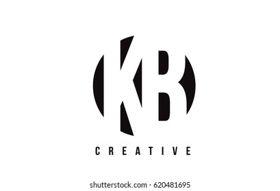 KB K B White Letter Logo Design with Circle Background Vector Illustration Template.