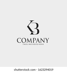 KB letter initial simple logo design template 