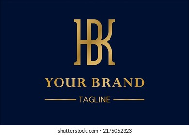 KB letter logo design, icon, symbol, monogram, initial. Combination of K and B letter monogram logo in serif typeface. Very suitable for lawyer, fashion or personal branding visual identity.
