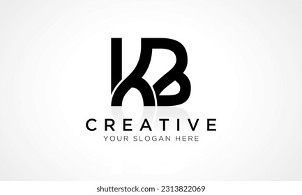 KB Letter Logo Design Vectorvorlage. Alphabet Initial Letter KB Logo Design mit glänzender Reflektion Business Illustration.