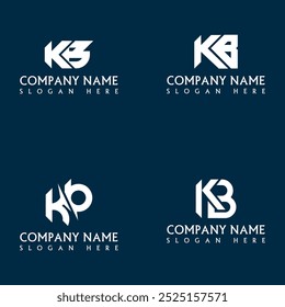 Diseño del conjunto de logotipos de la letra KB