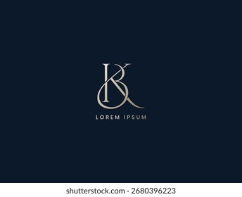 Diseño de logotipo de monograma de lujo de la letra de KB, marca de letras de BK, logotipo de marca comercial de BK
