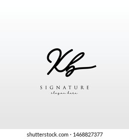 KB Letter Signature Logo Template - Vector