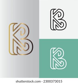 KB letter vector logo template. Simple, clear and luxurious design . KB logo design template 