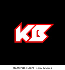 Diseño del logotipo KB, diseño inicial de la letra KB con estilo de ciencia ficción. 