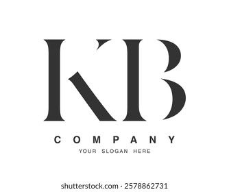 KB logo design. Initial letter k and b serif font style. Creative classic company name typography. Trendy logotype or identity. Vector illustration.