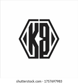 KB Logo-Monogramm mit sechseckiger, abgerundeter Design-Vorlage auf weißem Hintergrund