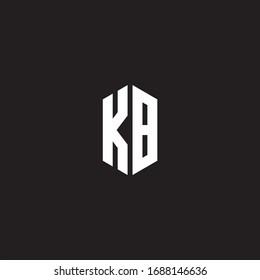 KB Logo monogram with hexagon shape style design template isolated on black background