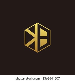 KB Logo Monogram with Negative space gold colors