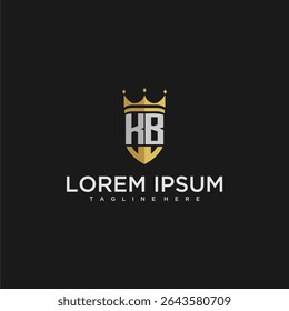 KB luxury letter monogram for crown and shield logo design