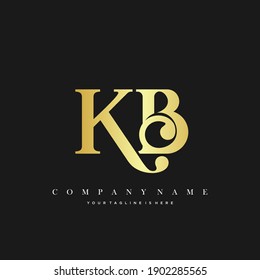 KB Minimal Luxury Initial Logo vector.